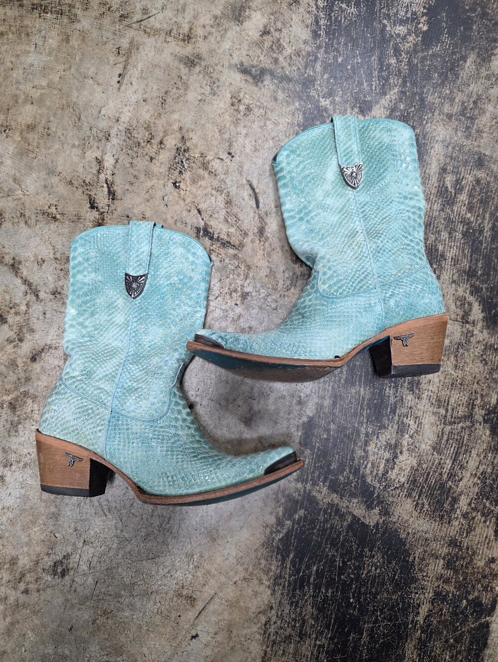 Lane Bad Habits Tempting Turq Cowboy Boots Sz 10